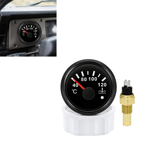 Water Temp Meter with 40-120C Scale and Engine Reading Sensor White 2