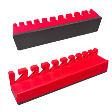 Magnetic Wrench Rack for Garage Wall Storage and Workshop Access Red 10 slots