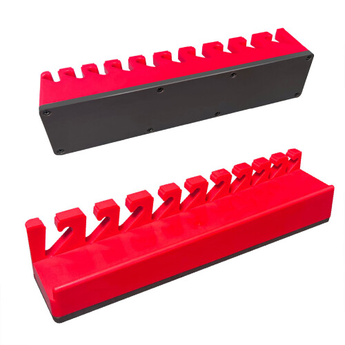 Magnetic Wrench Rack for Garage Wall Storage and Workshop Access Red 10 slots