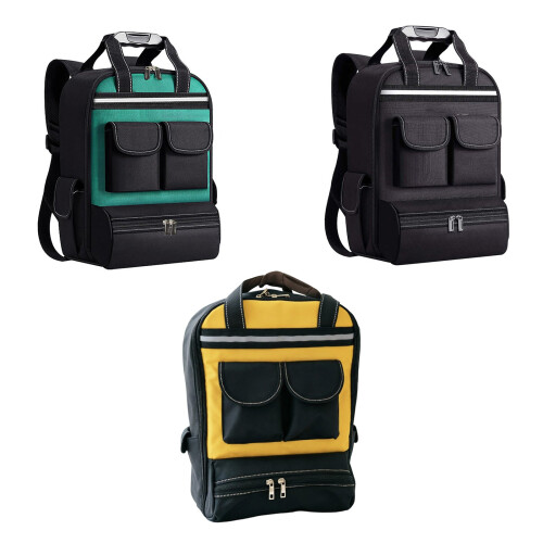 Tool Storage Backpack with Top Handle for Repair and Maintenance Green 1