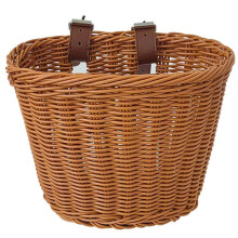 Natural Willow Front Bike Basket for Handmade Wicker Storage Container with Large Capacity for Outdoor Cycling
