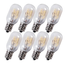 8pcs E12 T20 Salt Lamp Bulb 120V 15W, 2700K Warm White, E12 Candelabra Base for Himalayan Salt Rock Lamps & Baskets