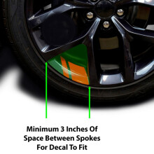 6Pcs Universal Car Wheel for Rim Stickers Reflective Mark Stripe Racing Hub Deca red