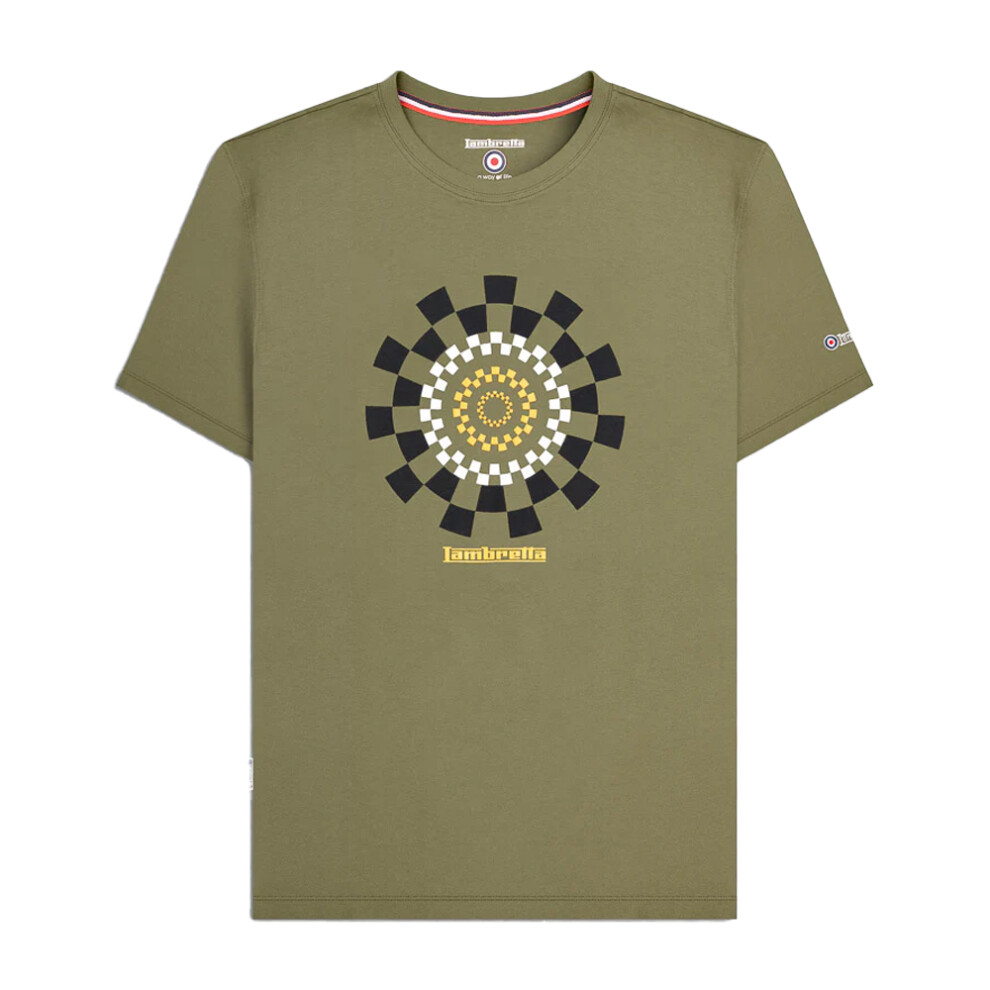 Lambretta (M, Khaki Green) Mens Aw25 Track T-Shirt