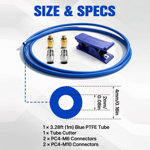 PTFE Guide Tube Set with Cutter Replacement for 3D Printer Repair Tasks Use 2