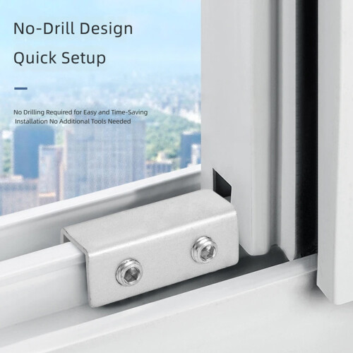 Child Proof Lock No Drill Home Security Guard Steel Window Restrict Single Hole Black