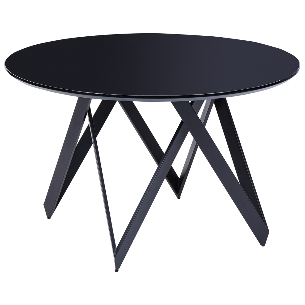 Beliani Dining Table Oxhill Black 120 Cm 120 Cm