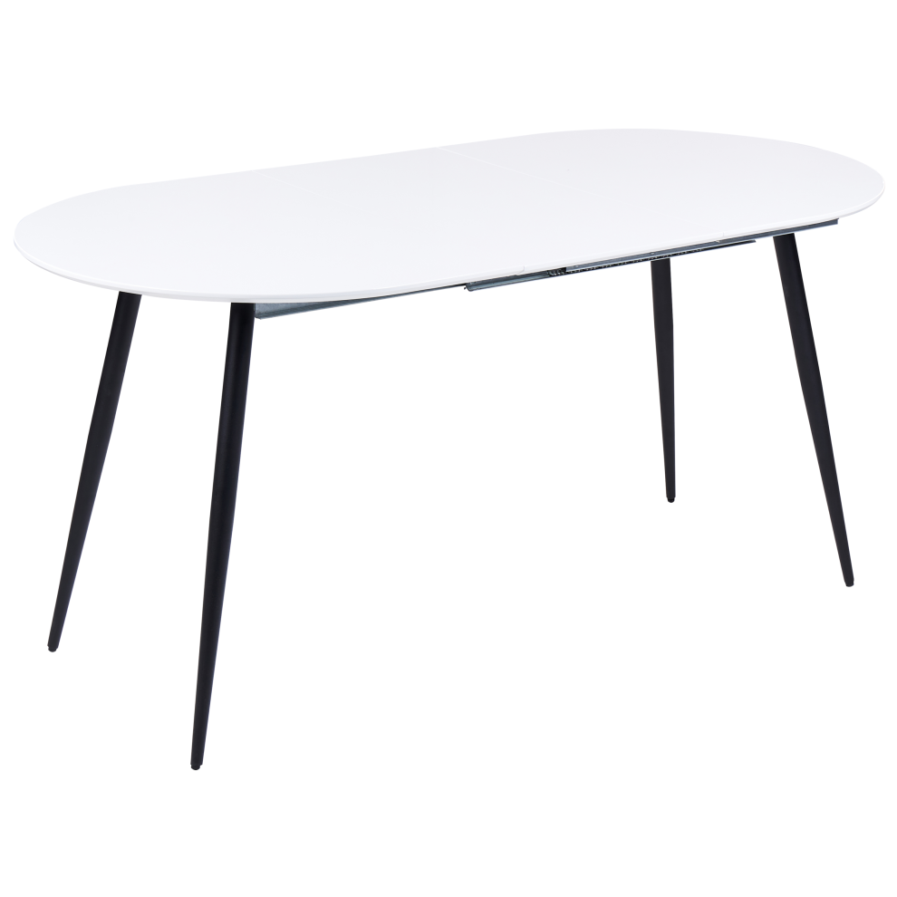 Beliani Extending Dining Table Staverton White 120/160 Cm 80 Cm