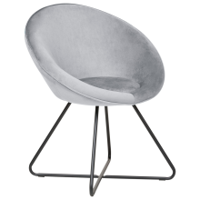 Dining Chair FLOBY II Velvet Light Grey