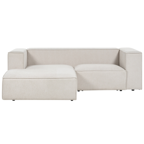 Beliani Corner Sofa 2 Seater VERNON Fabric Light Beige Right Hand