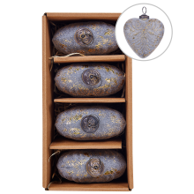 Set of 4 Baubles FERIABLE Glass Grey