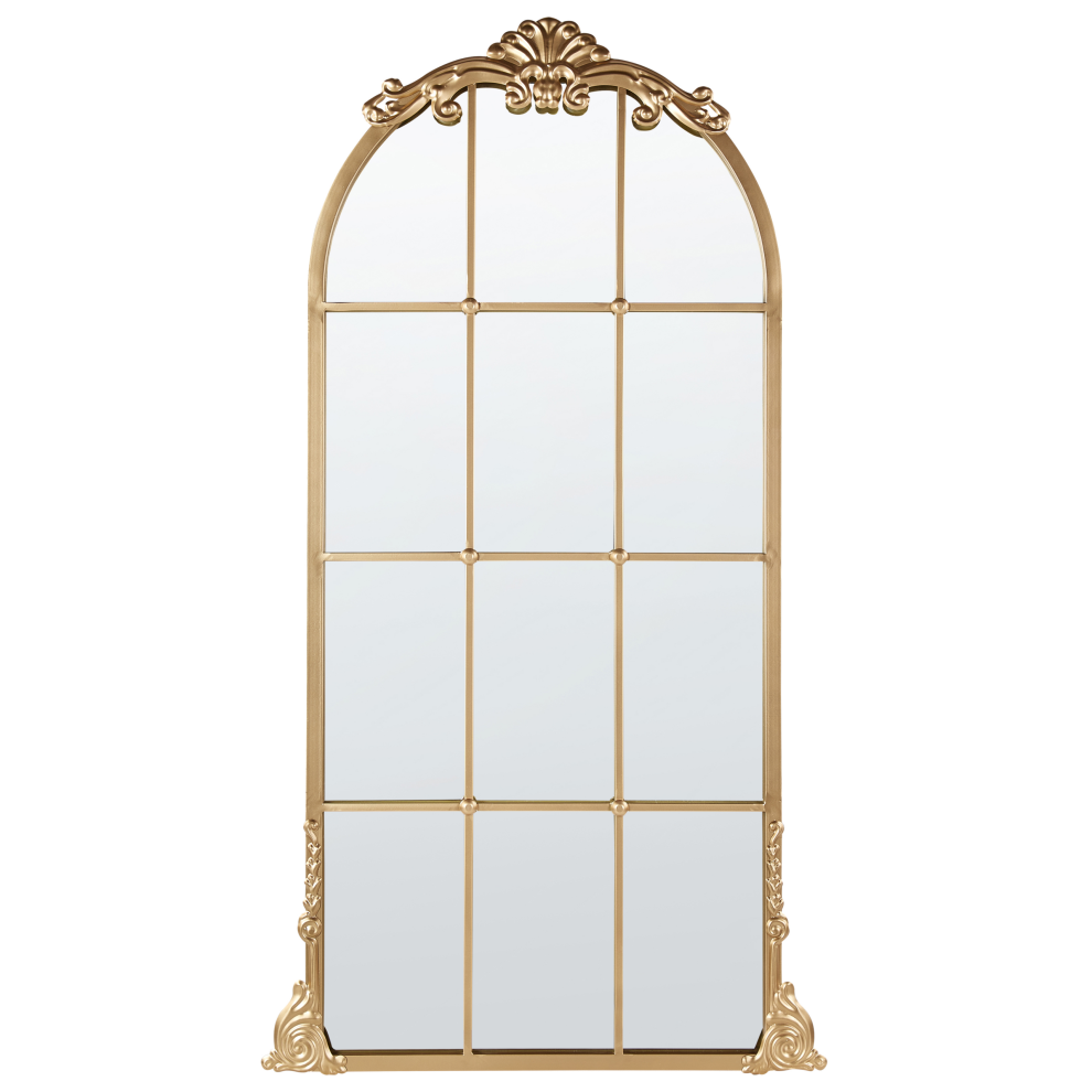 Beliani Wall Mirror Noidan 66 Cm 124 Cm Metal Gold
