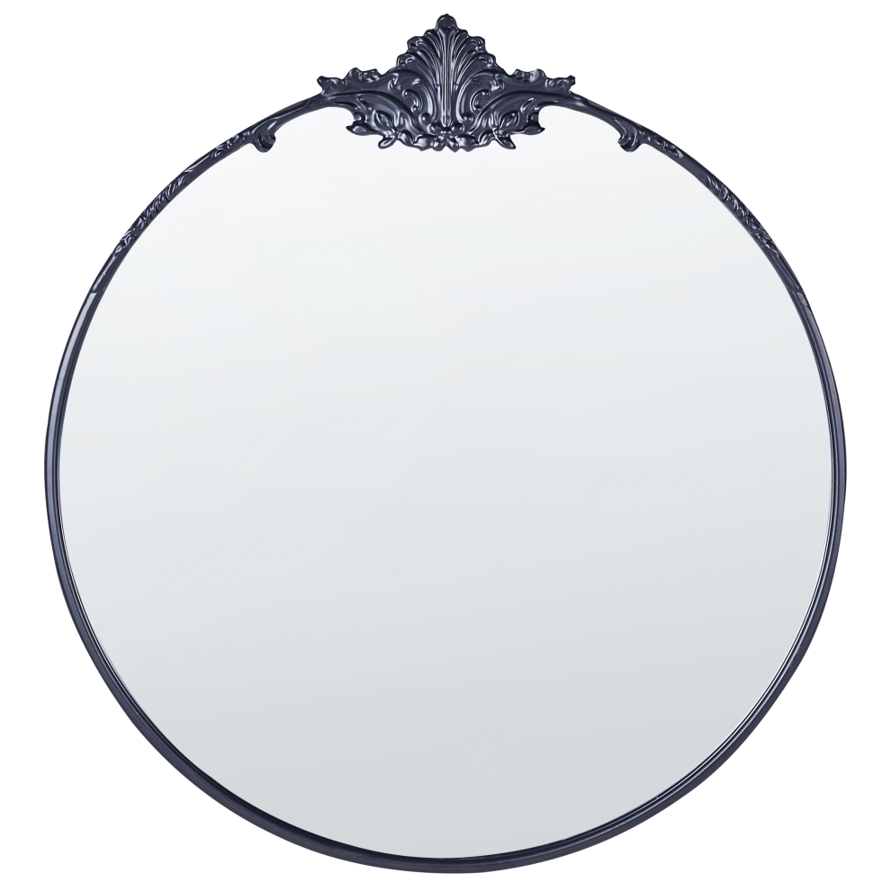 Beliani Wall Mirror Sommant 67 Cm 76 Cm Metal Black