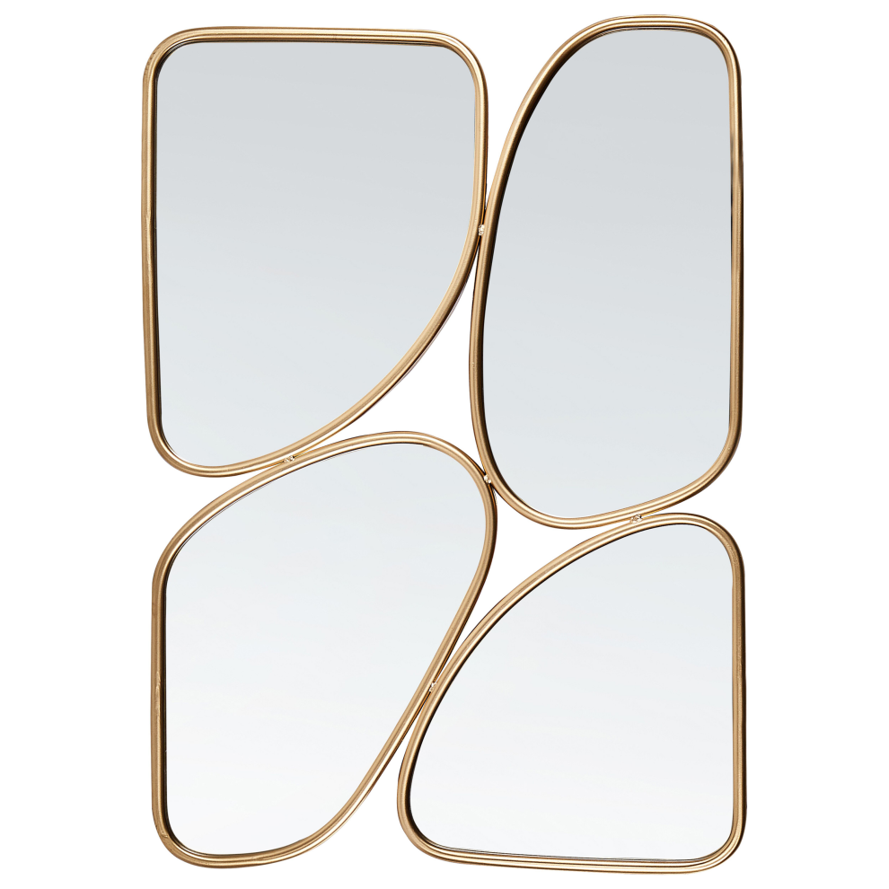 Beliani Wall Mirror Diancey 70 Cm 100 Cm Metal Gold