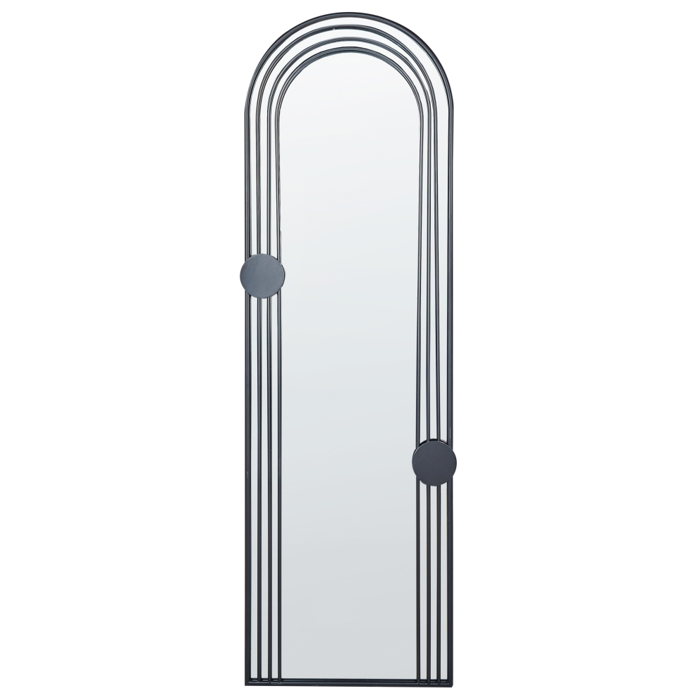 Beliani Wall Mirror Ajain 45 Cm 146 Cm Metal Black