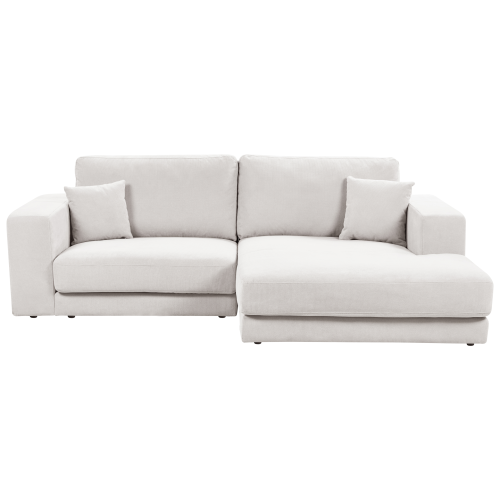 Beliani Corner Sofa 3 Seater LOFOTEN Fabric Off-White Left Hand
