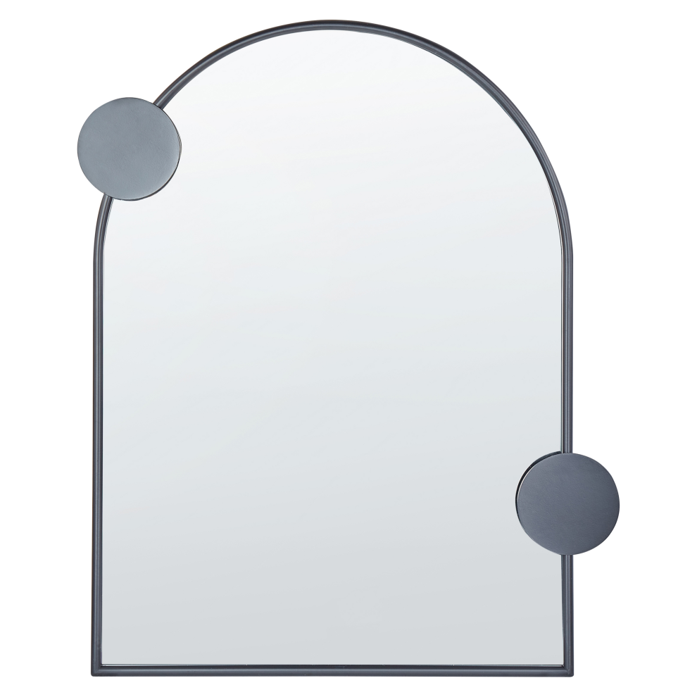 Beliani Wall Mirror Aulon 69 Cm 80 Cm Metal Black
