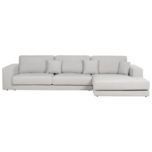 Beliani Corner Sofa 5 Seater LOFOTEN Fabric Light Grey Left Hand
