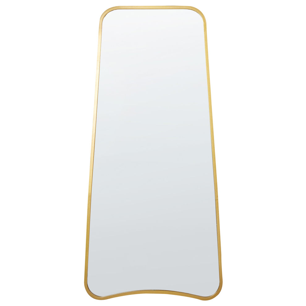 Beliani Wall Mirror Levet 58 Cm 122 Cm Metal Gold
