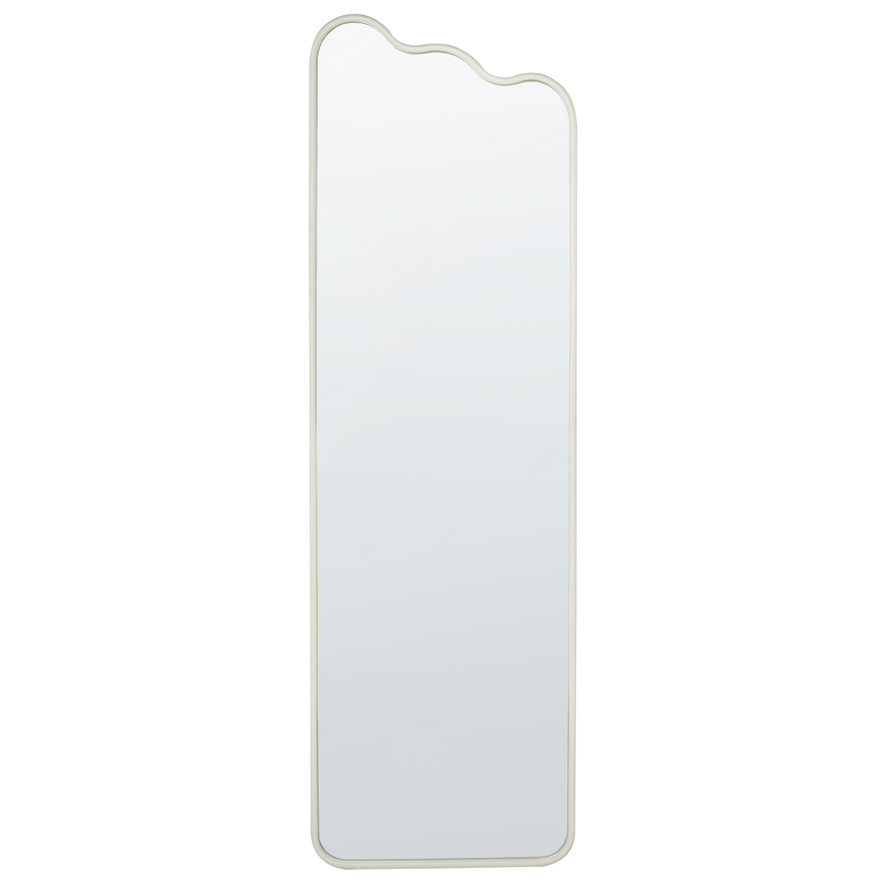 Beliani Wall Mirror Abzac 45 Cm 145 Cm Metal Off-White