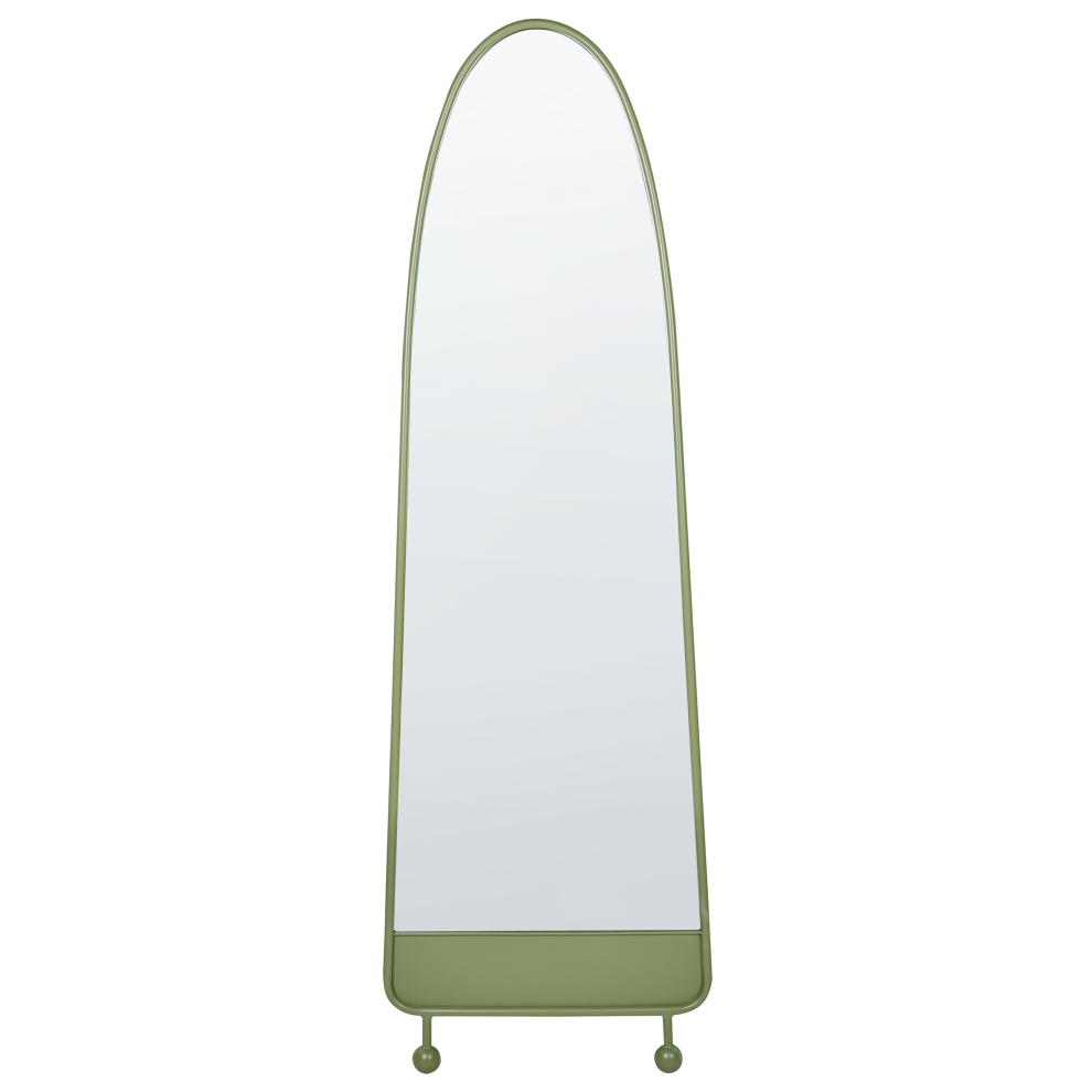 Beliani Wall Mirror Parnay 45 Cm 146 Cm Metal Olive Green