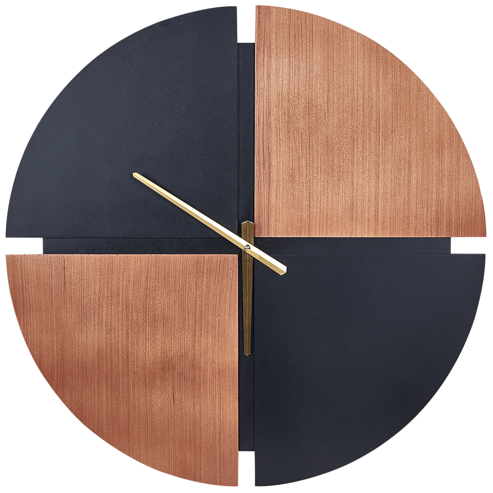 Beliani Wall Clock Aramon 60 Cm Brown/ Black