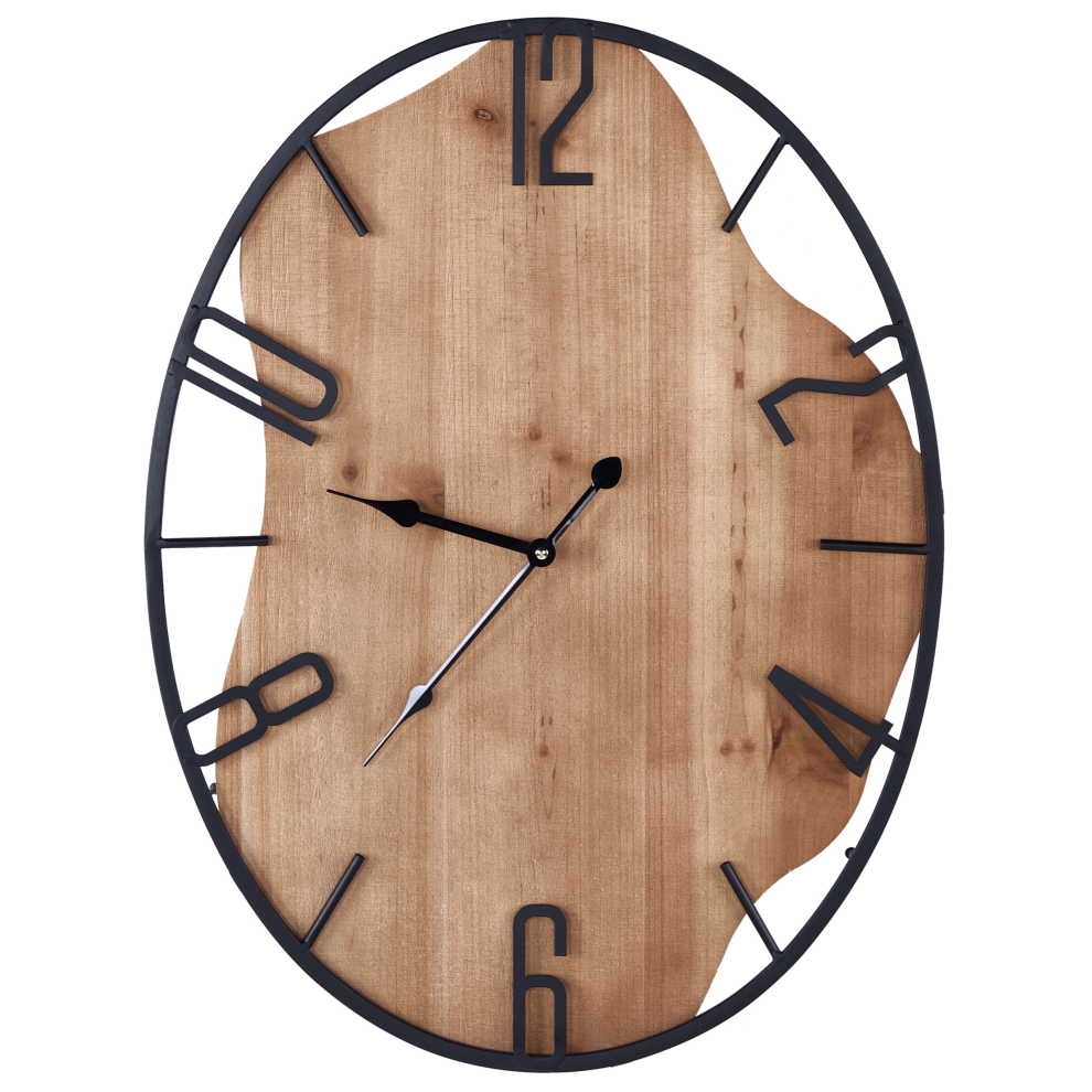 Beliani Wall Clock Meynes 46 Cm Metal Black
