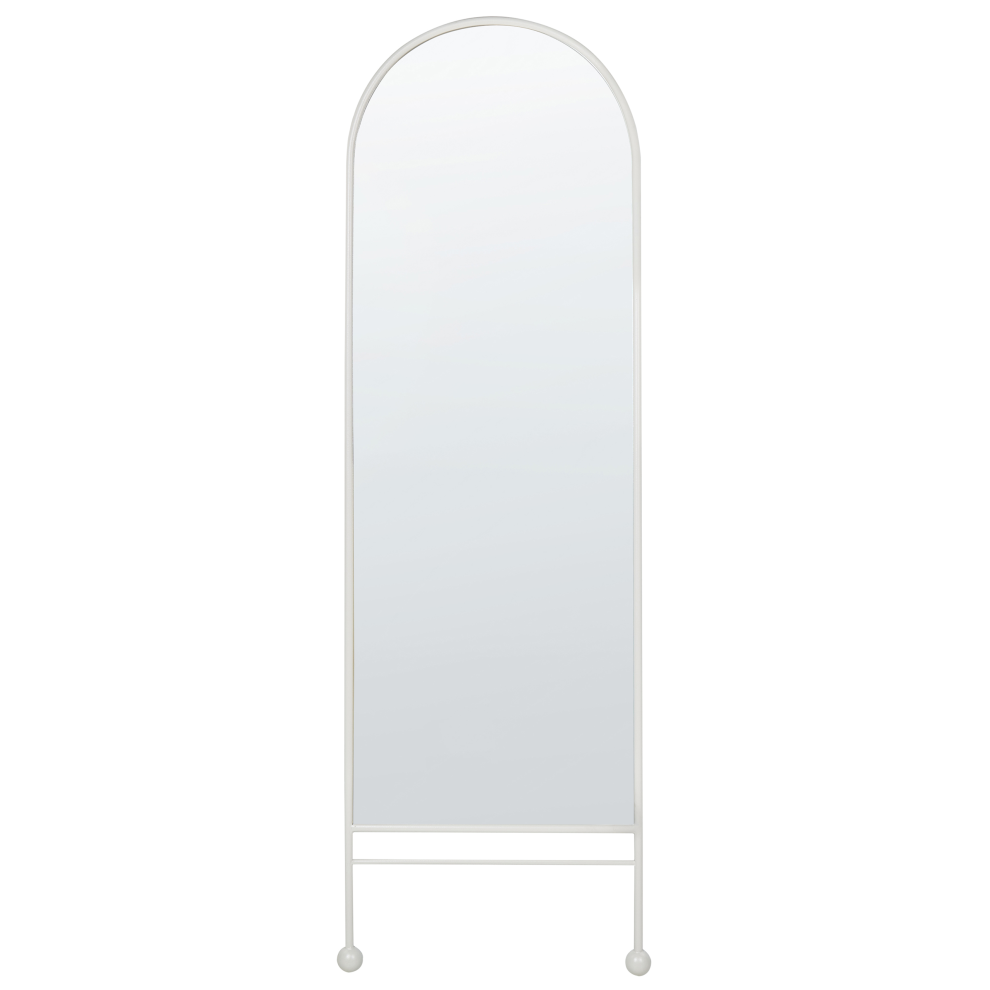 Beliani Wall Mirror Jarnages 45 Cm 145 Cm Metal White