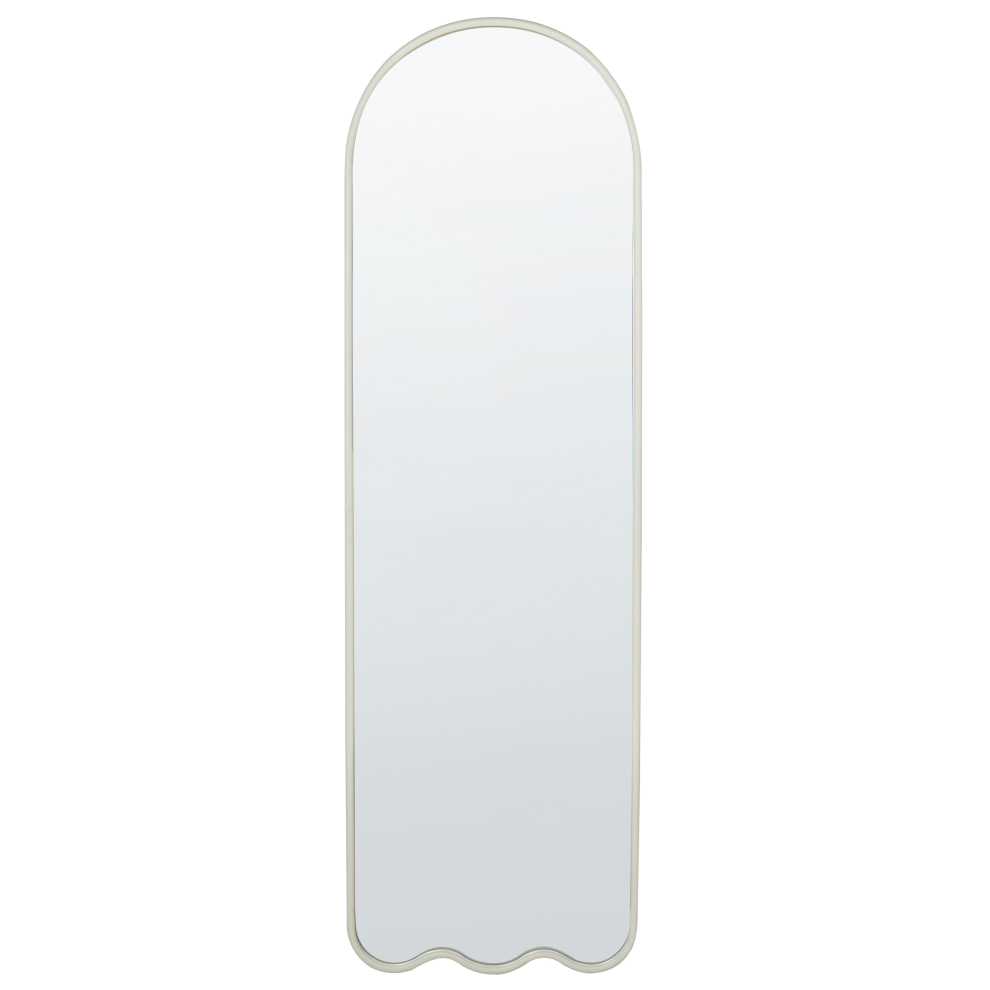 Beliani Wall Mirror Bussy 45 Cm 145 Cm Metal Off-White
