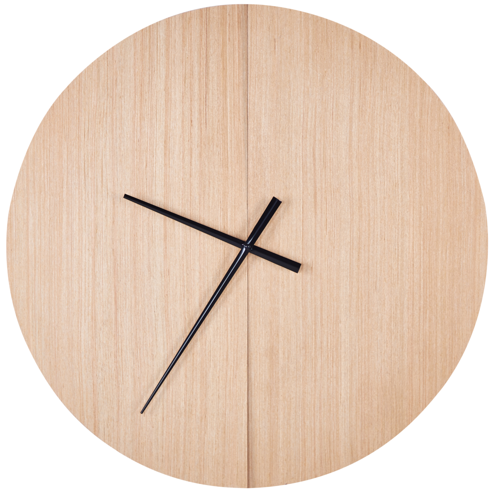 Beliani Wall Clock Cabic 60 Cm Light Brown