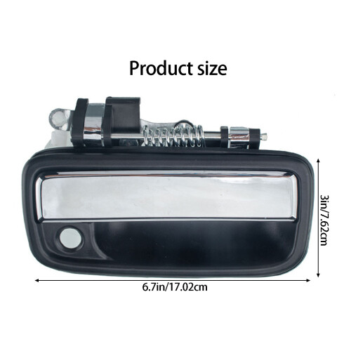 1995-2004 Front Door Handle Pair, Black Silver Exterior Replacement 6921035030 2