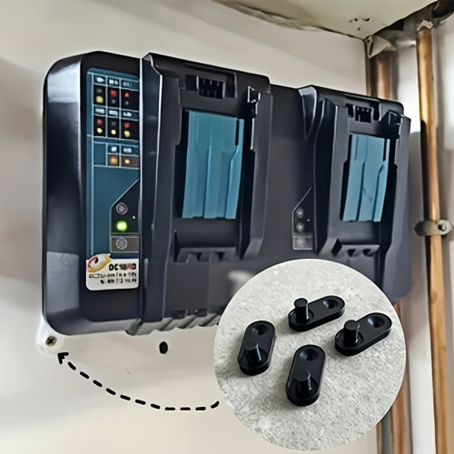 Space Saving Wall Bracket Holders For Chargers Easy Installation No Tool Needed Black 2