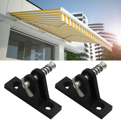Marine Bimini Top Deck Hinge Base Black Nylon for Awning Mount Replacement 4P 2