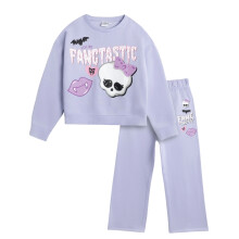 (5-6 Years, Purple) Monster High Girls Fangtastic Printed Sweatshirt & Jogging Bottoms