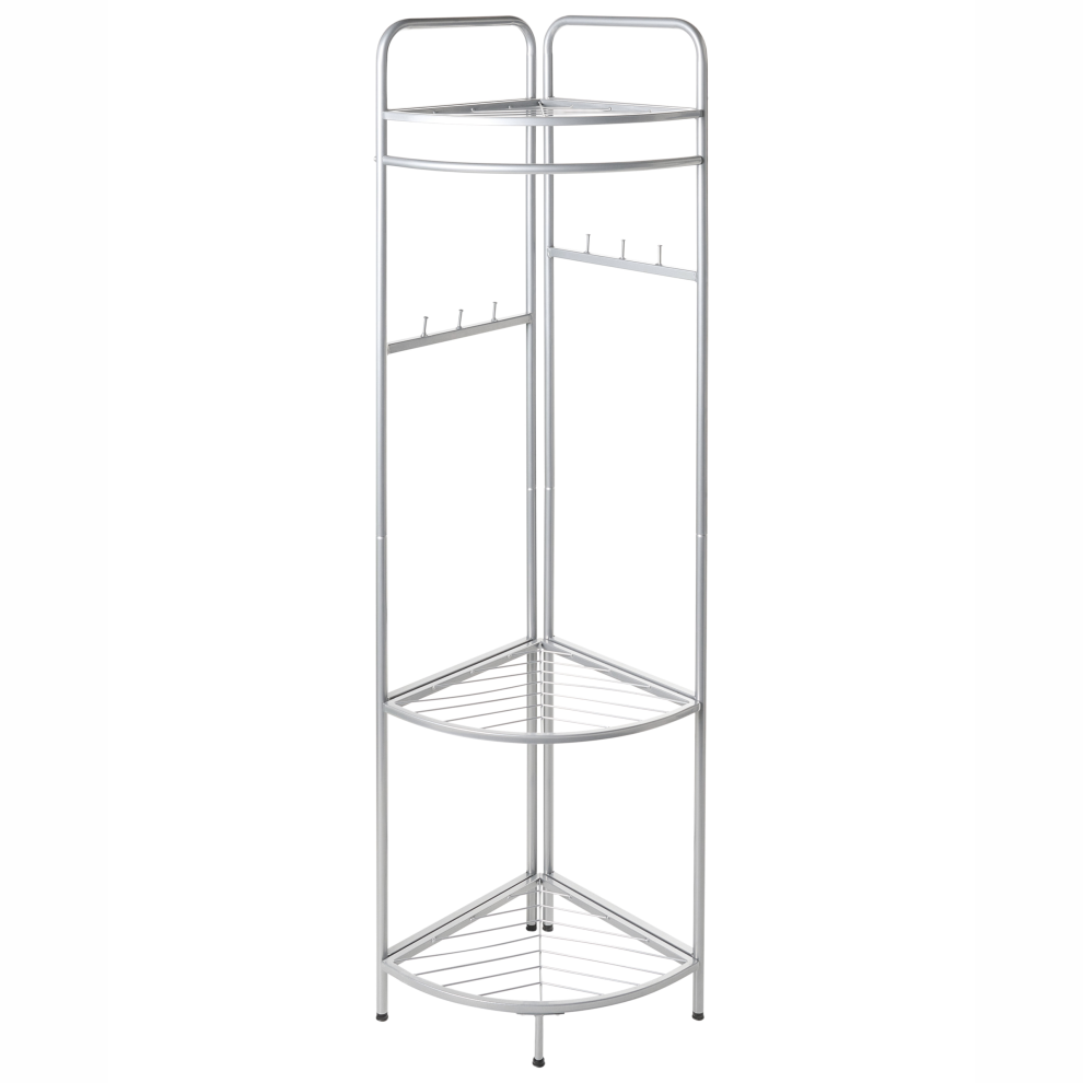 Beliani Corner Coat Stand Lawton Silver