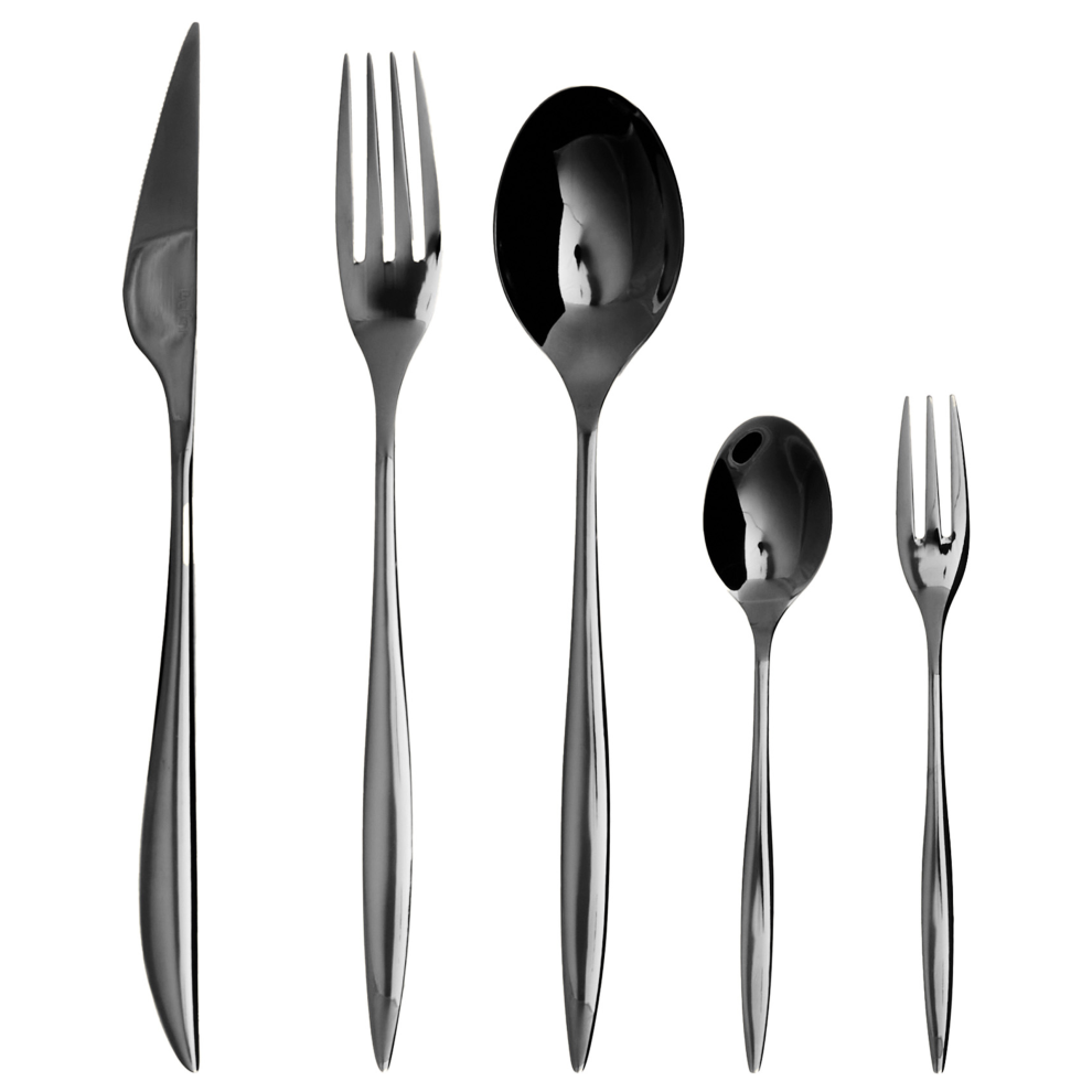 Beliani 30 Piece Cutlery Set Farfalle Black