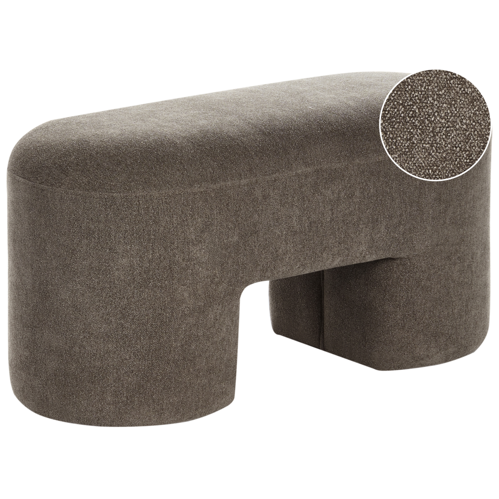 Beliani Upholstered Bench Decorah Boucle Brown
