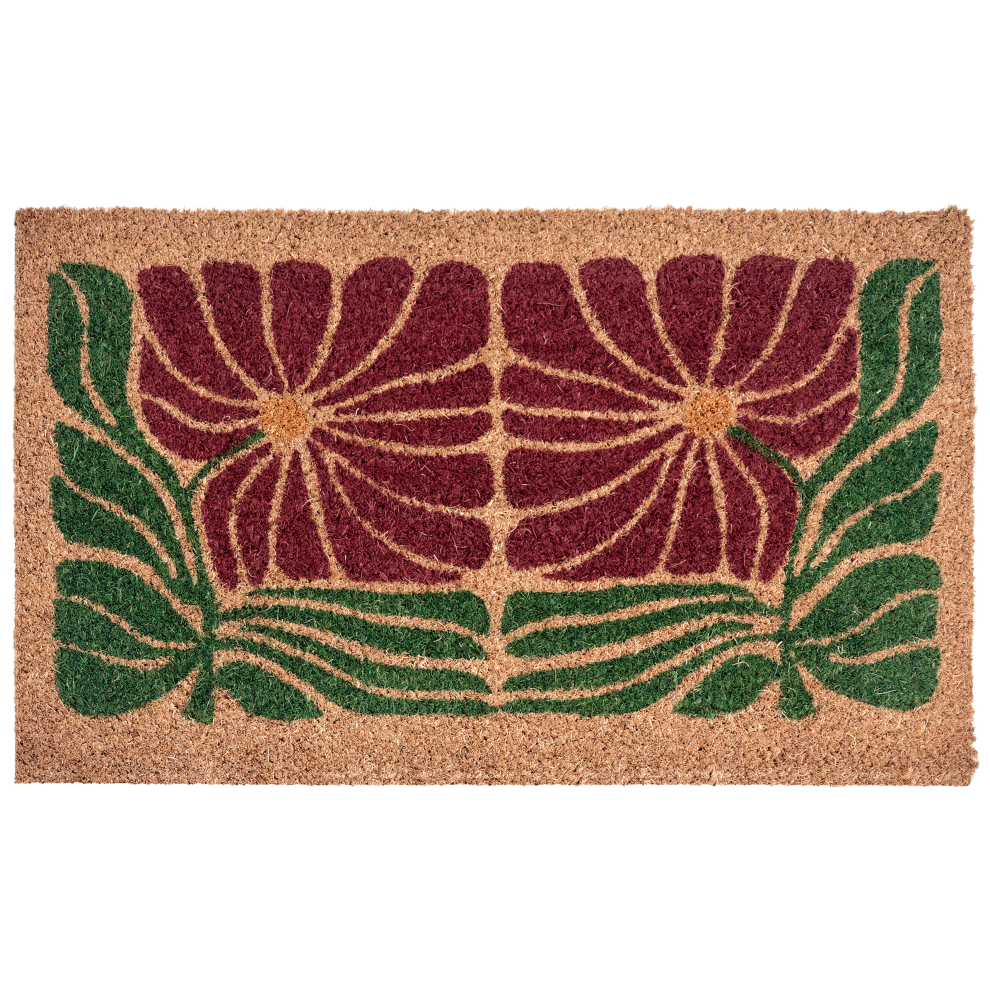 Beliani Doormat Tanalian Multicolour 45 X 75 Cm Flower Coir