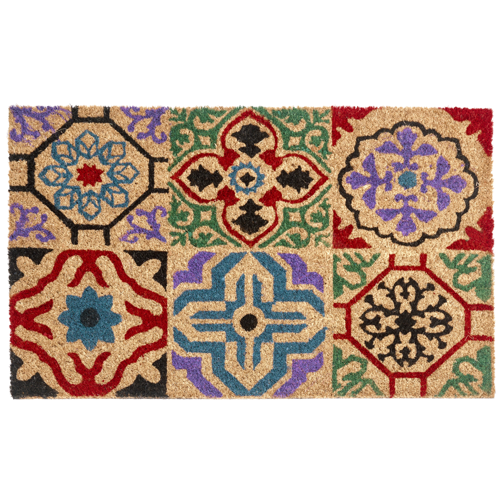 Beliani Doormat Naukati Multicolour 45 X 75 Cm Coir
