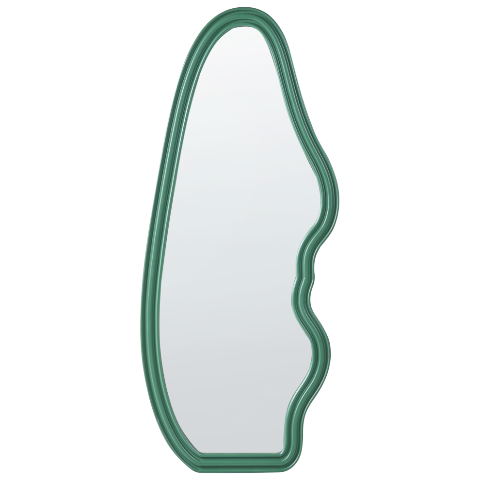 Beliani Wall Mirror Rocles 68 Cm 160 Cm Dark Green