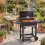 Charcoal BBQ Grill Trolley Matt Black 2