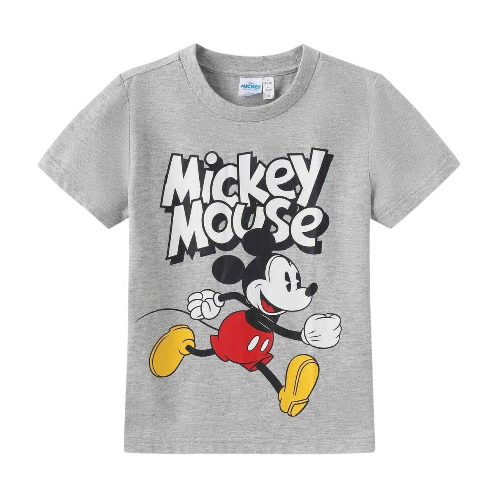 Disney (13 Years, Grey) Childrens/Kids Mickey Mouse Polyester Regular T-Shirt