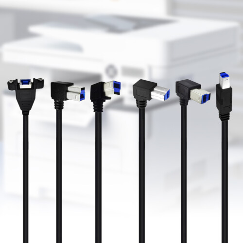 USB 3.0 Type B Male to Type B Female Extension Cable with Screws Panel Mount left 2