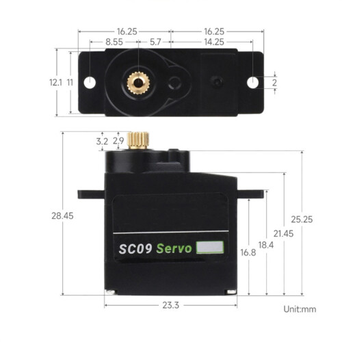 Copper Gear Digital Servo High-Reliability 180 2.3kg.Cm Large Torque Compact 2