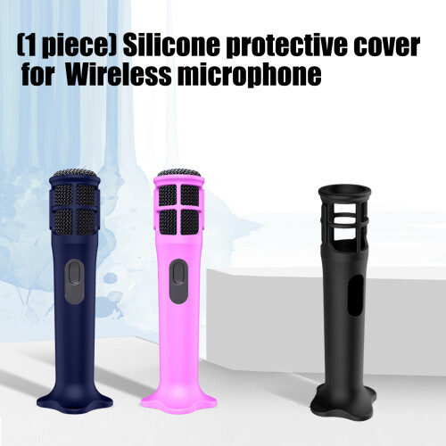 Soft Silicone Holder Strong Microphone Cover for Microphone Wireless Mic Black 1
