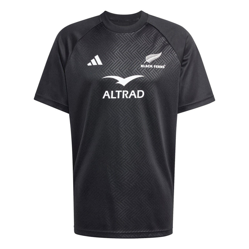 Adidas (M, All Black) Mens Black Ferns 2025 Crest Rugby Shirt