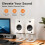 5 Degree Desk Speaker Stand Pair for Small Speakers, Studio Use White 9