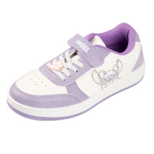 (12 UK Child, Purple/White) Lilo & Stitch Girls Angel Hook and Loop Trainers