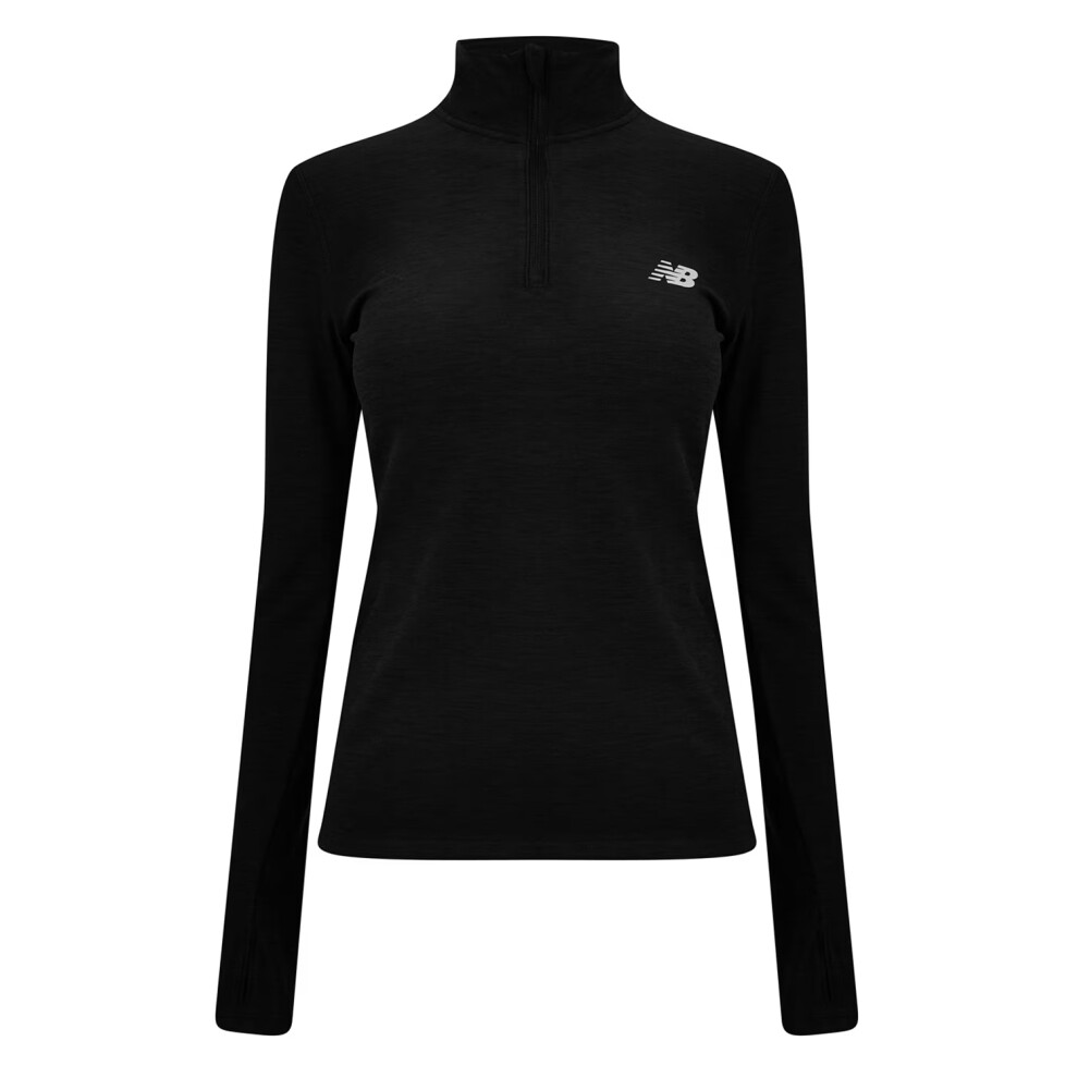 New Balance (14 Uk, Black) Womens/Ladies Quarter Zip Fitted Running Top