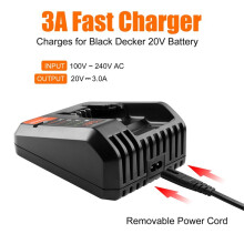 Adaptador de Cargador Rápido 3A Adaptador de Carga Rápida para Baterías para 14.4V-20V Enchufe UE
